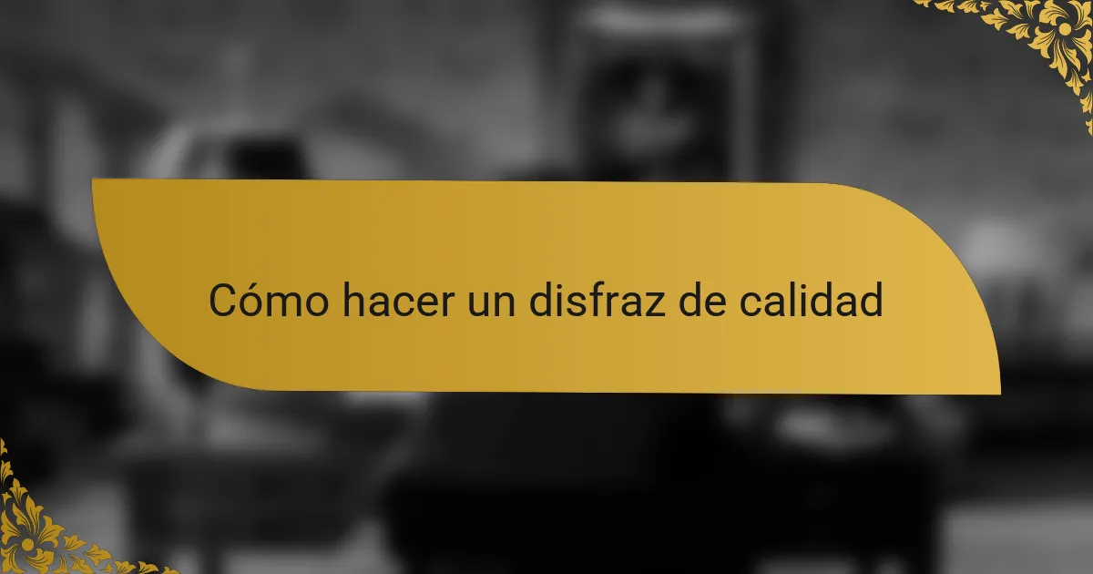 Cómo hacer un disfraz de calidad