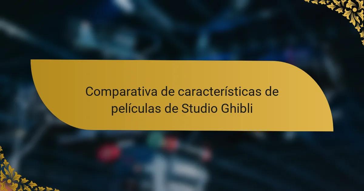 Comparativa de características de películas de Studio Ghibli