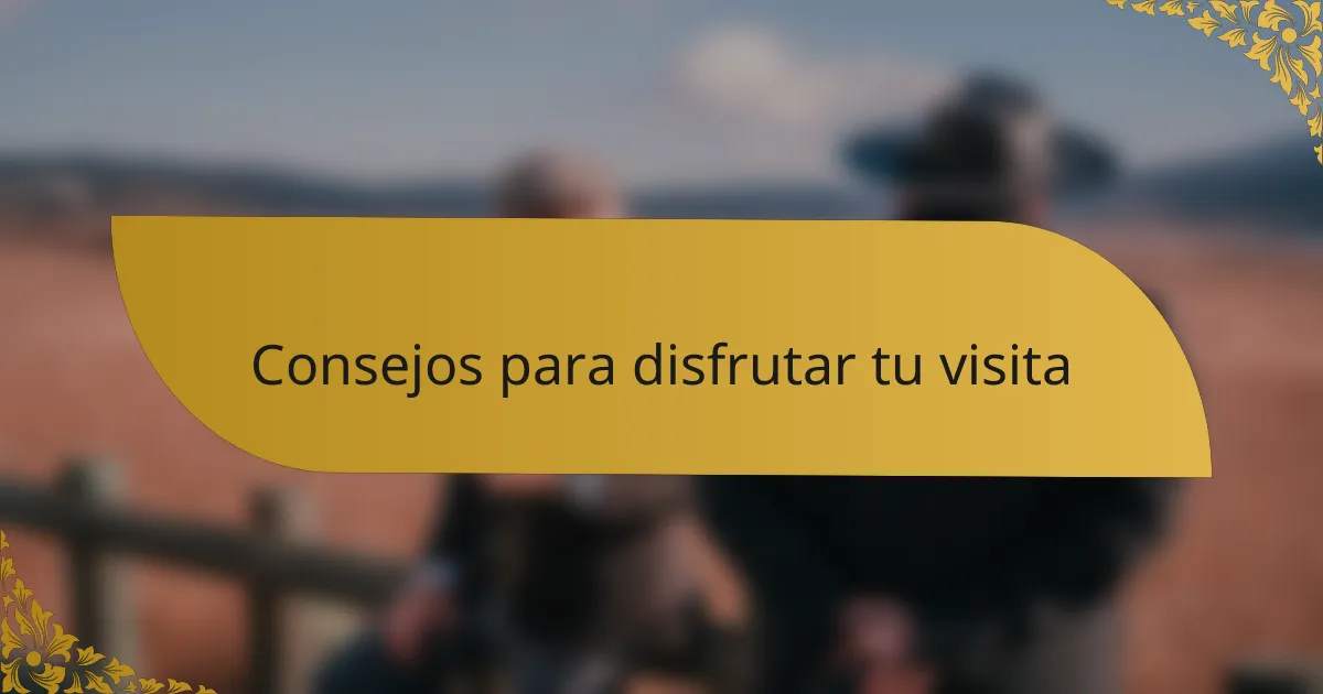 Consejos para disfrutar tu visita