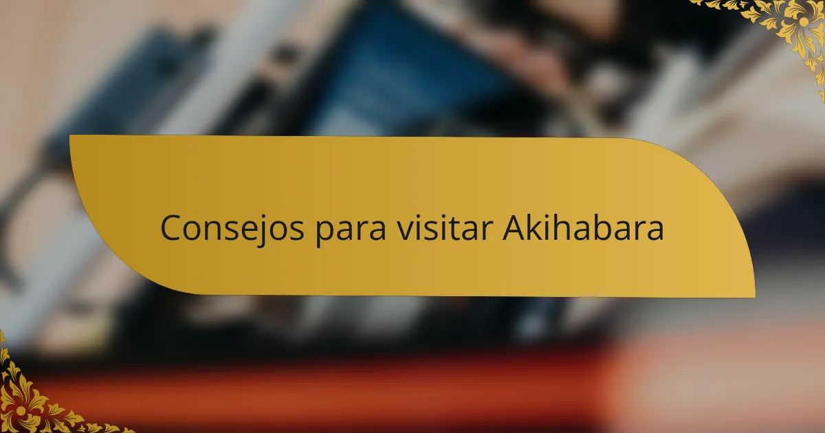 Consejos para visitar Akihabara