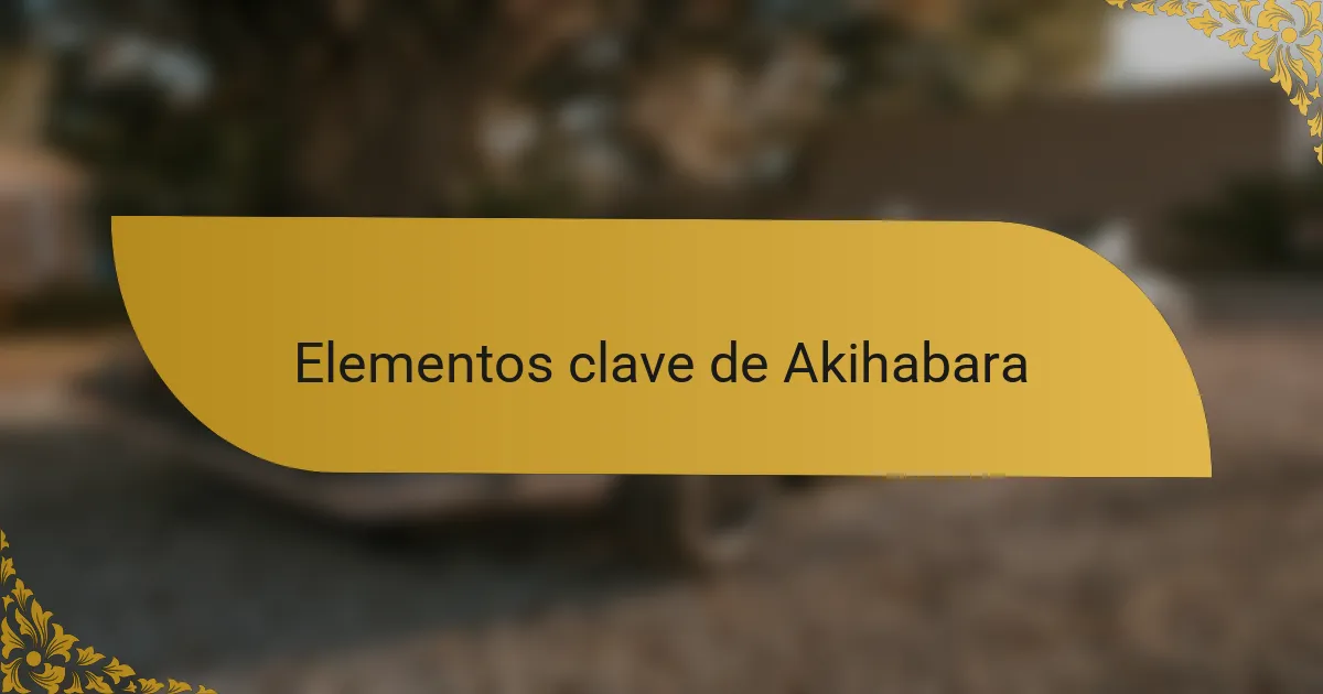 Elementos clave de Akihabara