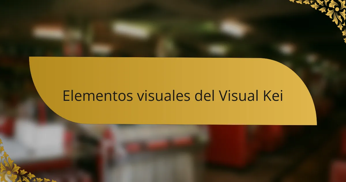 Elementos visuales del Visual Kei