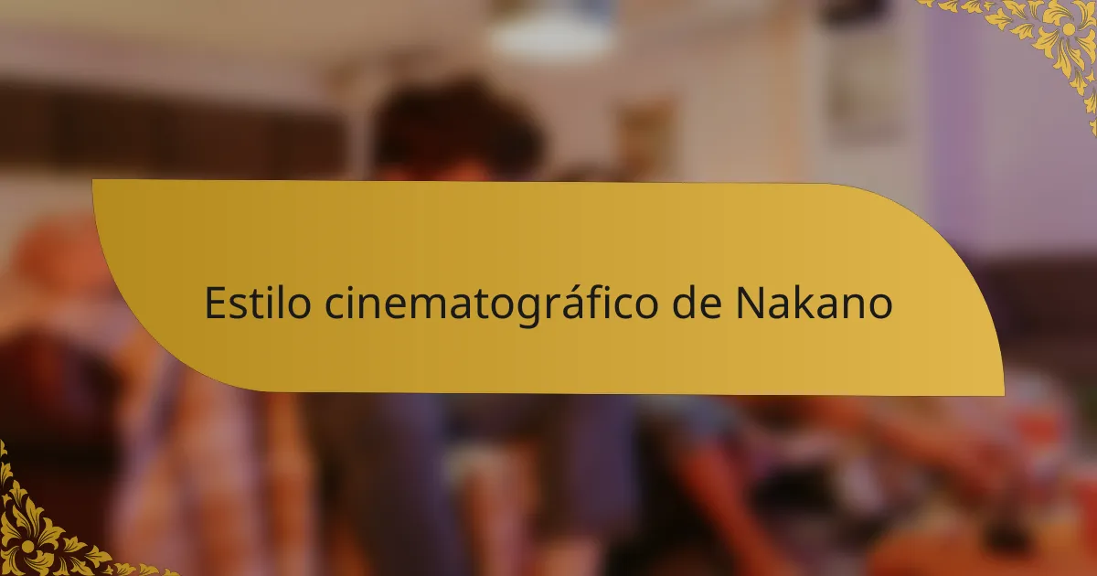 Estilo cinematográfico de Nakano