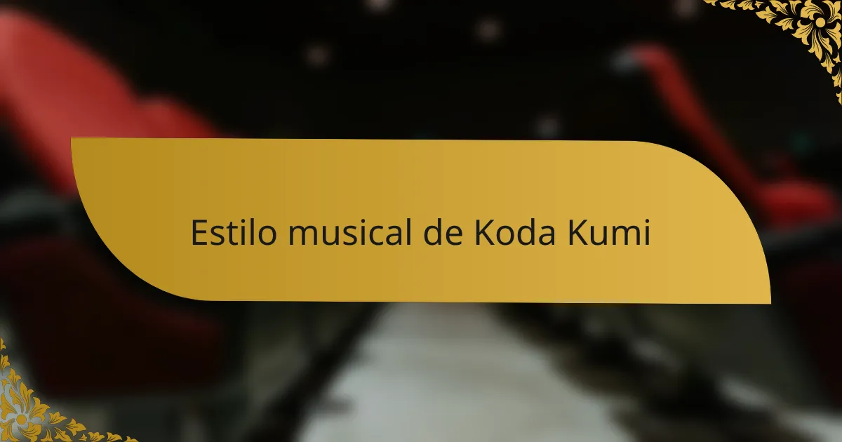 Estilo musical de Koda Kumi
