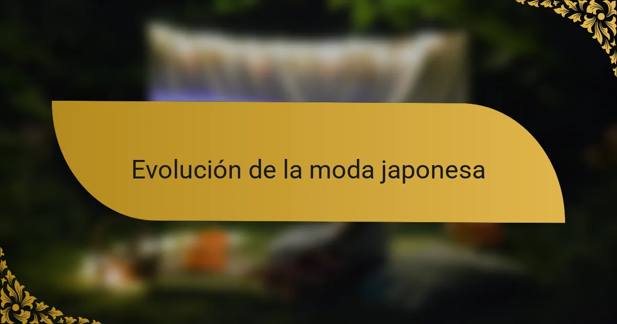 Evolución de la moda japonesa