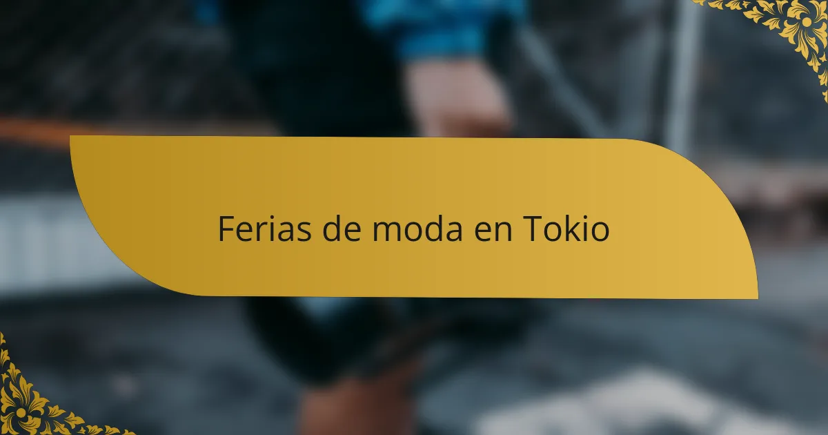 Ferias de moda en Tokio