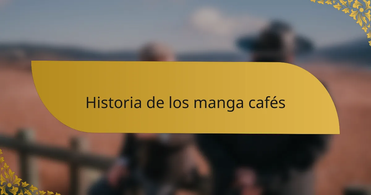 Historia de los manga cafés
