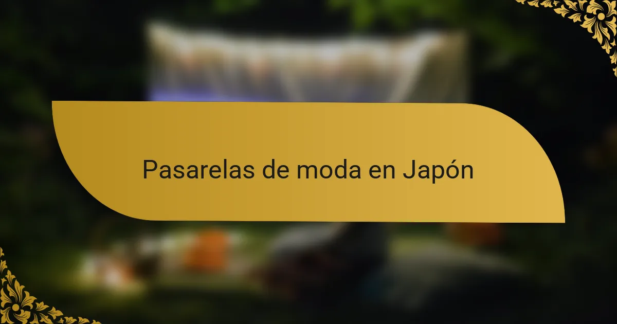 Pasarelas de moda en Japón