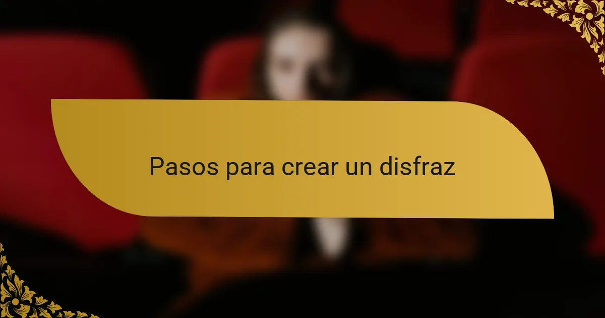Pasos para crear un disfraz