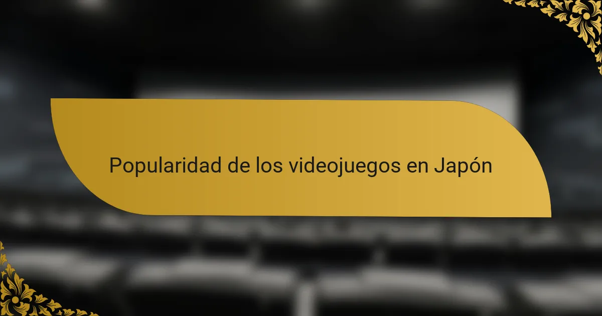 Popularidad de los videojuegos en Japón