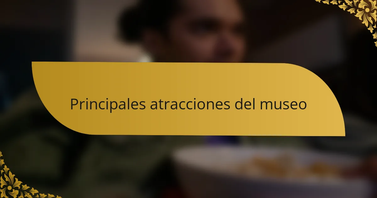 Principales atracciones del museo