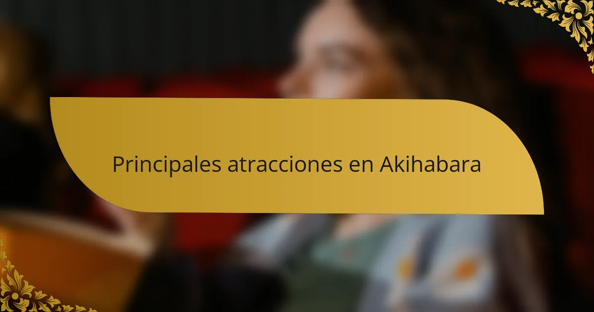 Principales atracciones en Akihabara