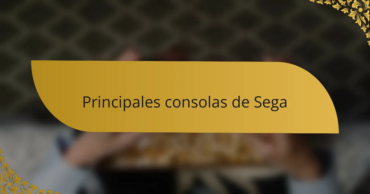 Principales consolas de Sega