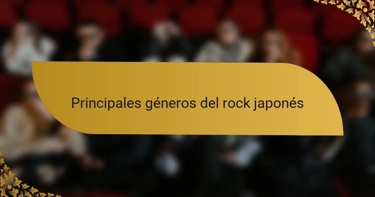 Principales géneros del rock japonés